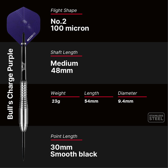 Charge Purple Nickel Coated Steeltip