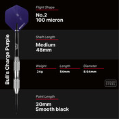 Charge Purple Nickel Coated Steeltip