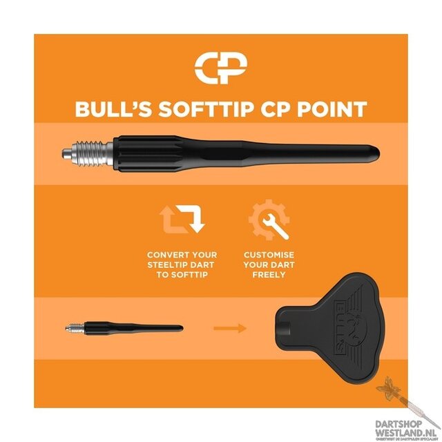 Bull's CP Points Softtip Black 25mm 15 pcs