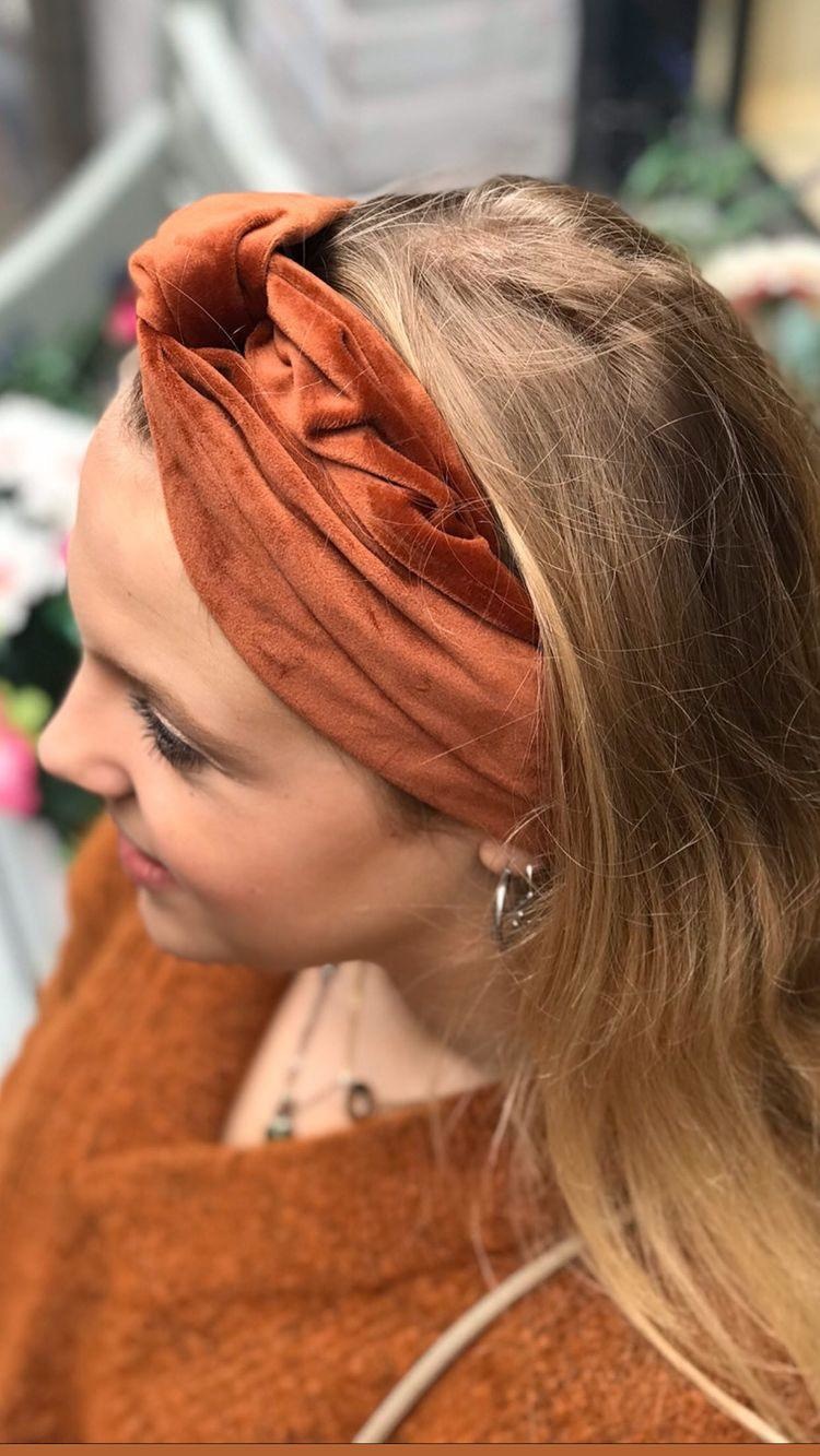 Rose kleur Storing enkel en alleen Atelier Des Femmes Velvet Oranje Haarband - Liefste Fashion