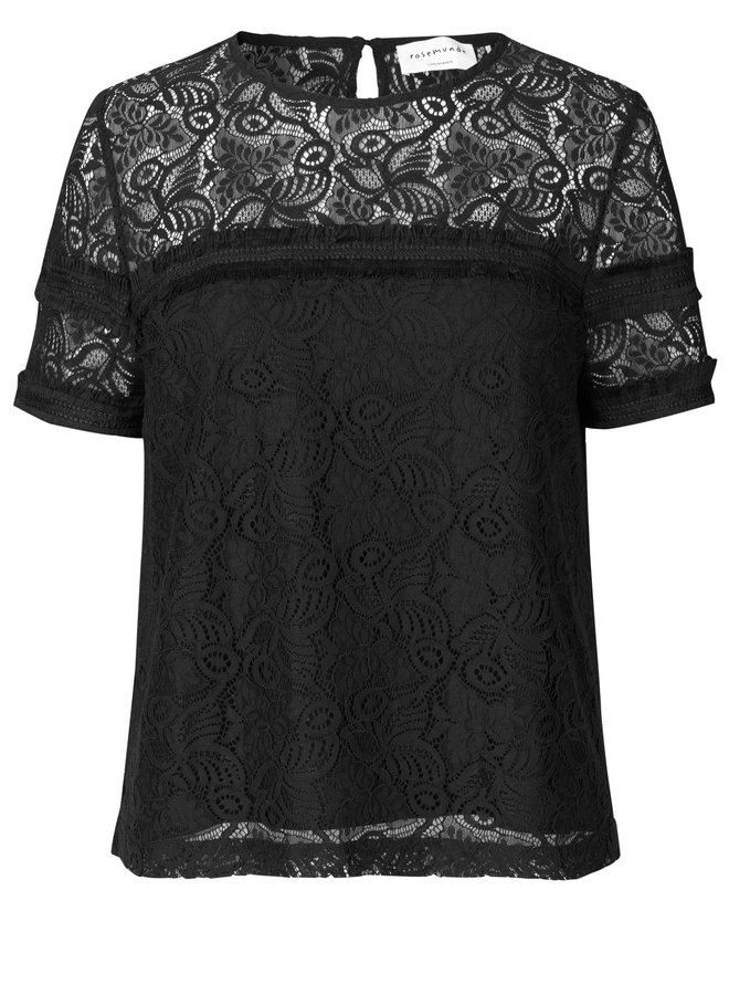 Rosemunde Blouse Korte Mouw Lace Zwart