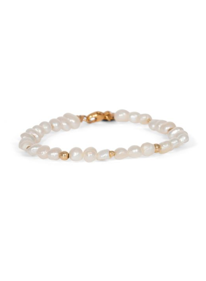 Miab Armband Goud - Flat Pearl