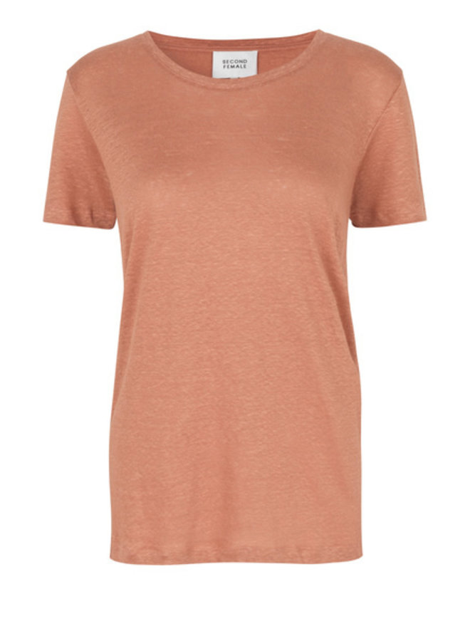 Second Female Peony O-neck Tee Toasted Nut