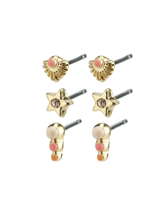 Pilgrim Lana Earrings Gold Plated Rose