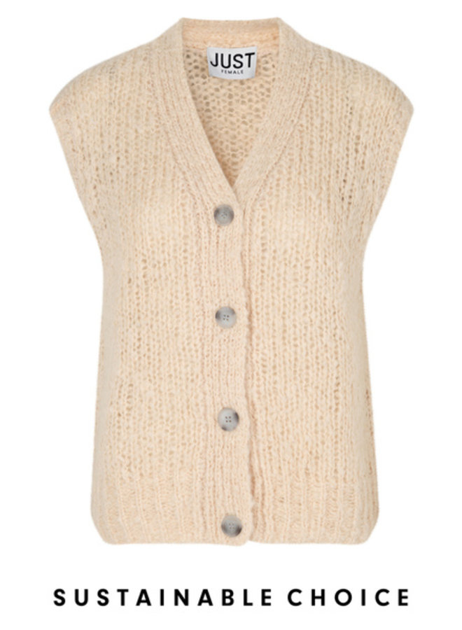 Just Female Erida Knit Vest Buttercream