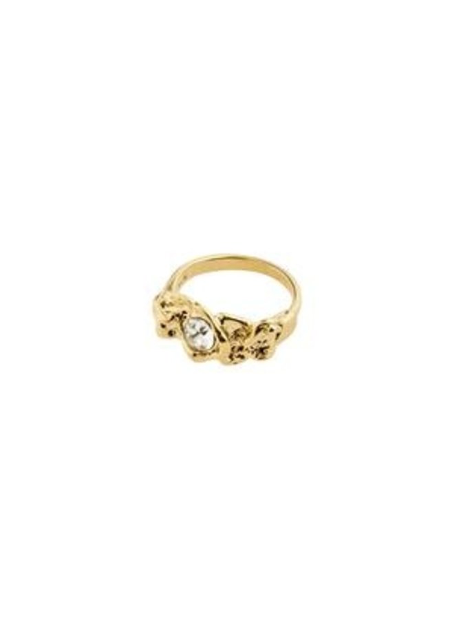 Pilgrim Belief Organic Shaped Crystal Ring Gold Plated