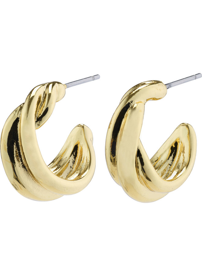 Pilgrim Courageous Twirl Huggie Hoop Earrings Gold Plated