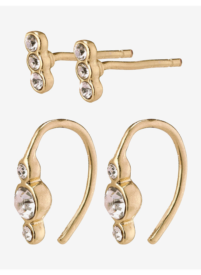 Pilgrim Radiance Earrings Gold Plated Crystal