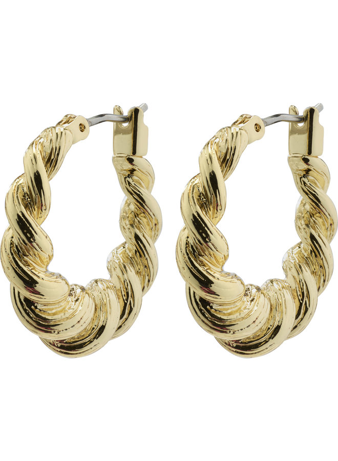 Pilgrim Eileen Twirl Hoop Earrings Gold Plated