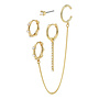 Pilgrim Lea Asymmetrical Crystal Earrings 4-in-1 set Gold Plated