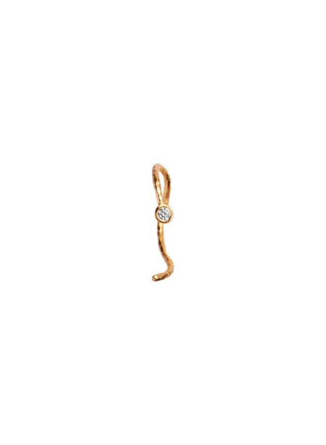 Stine A Wavy One Dot Open Creol Gold With Stone White