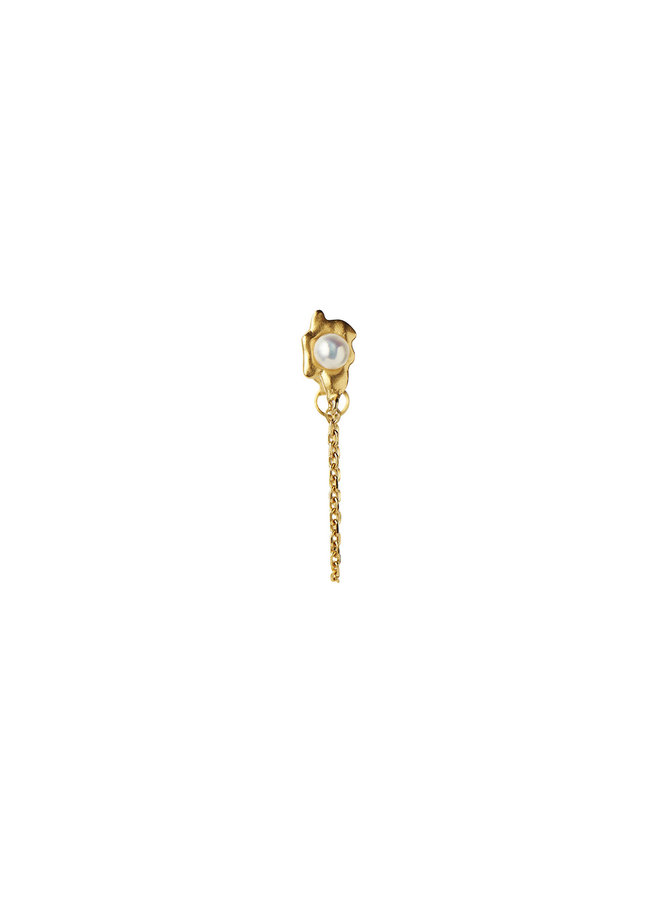 Stine A Shelly Pearl Earring Gold With Chain