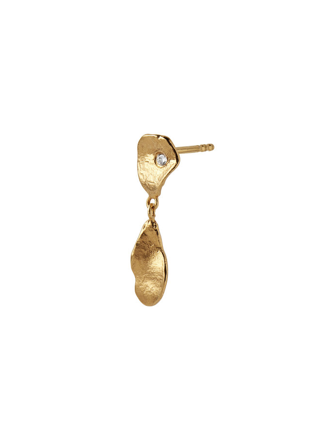 Stine A Clear Sea Earring Gold With Stone