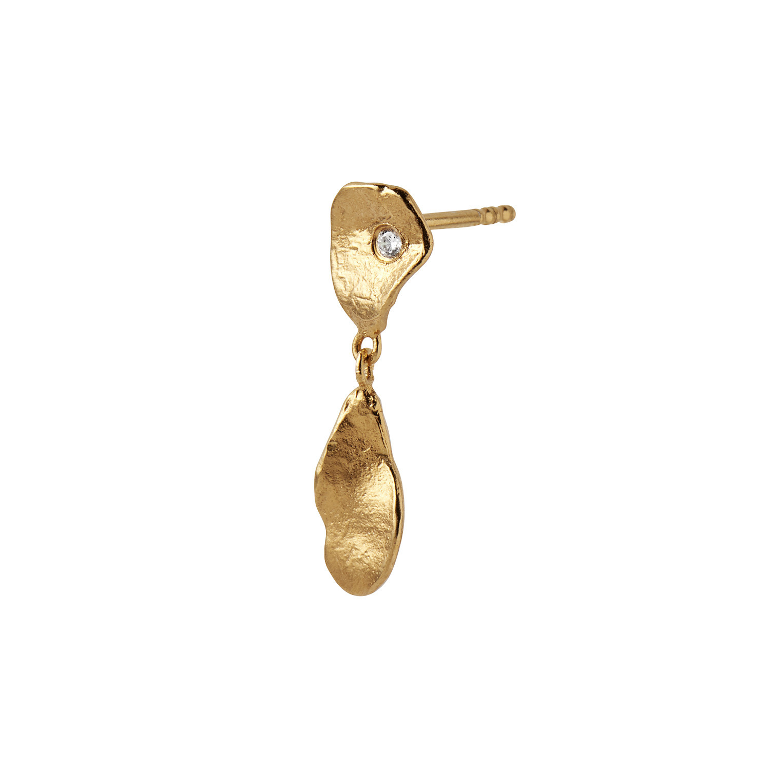 Stine Clear Sea Earring Gold With Stone Liefste
