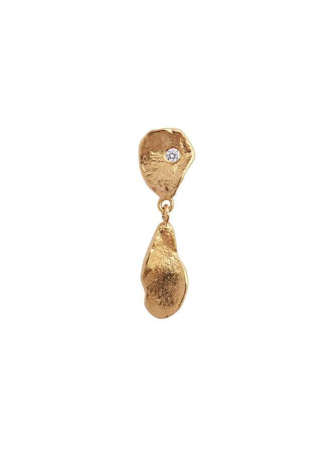 Stine A Clear Sea Earring Gold With Stone