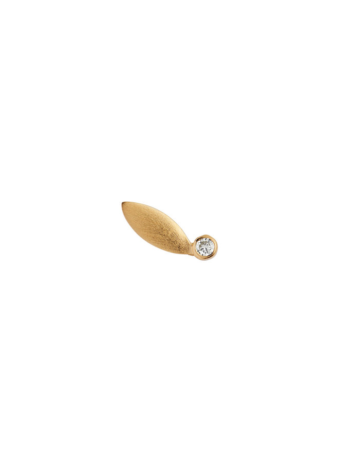 Stine A Big Dot Leaf Earring Gold - Light Peridot
