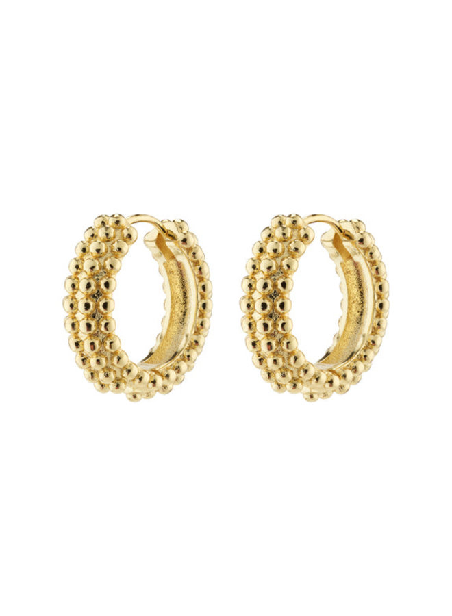 Pilgrim Anitta Recycled Bubbles Hoop Earrings Gold Plated