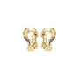 Pilgrim Evra Recycled Organic Shaped Crystal Small Hoops Gold Plated