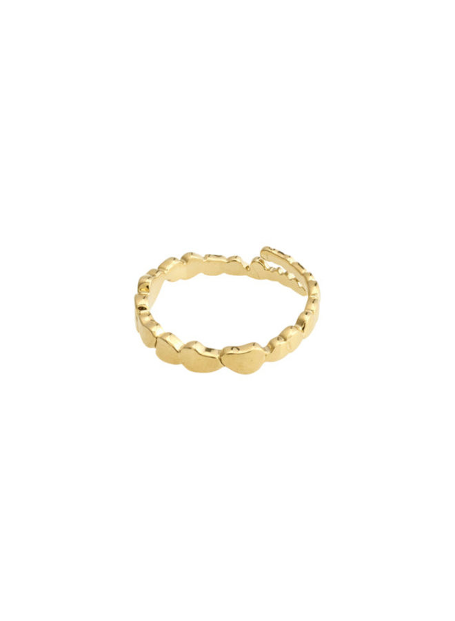 Pilgrim Lulu Recycled Rocky Stack Ring Gold Plated