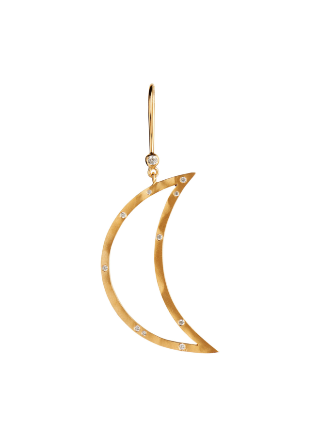 Stine A Big Bella Moon With Stones Earring Gold