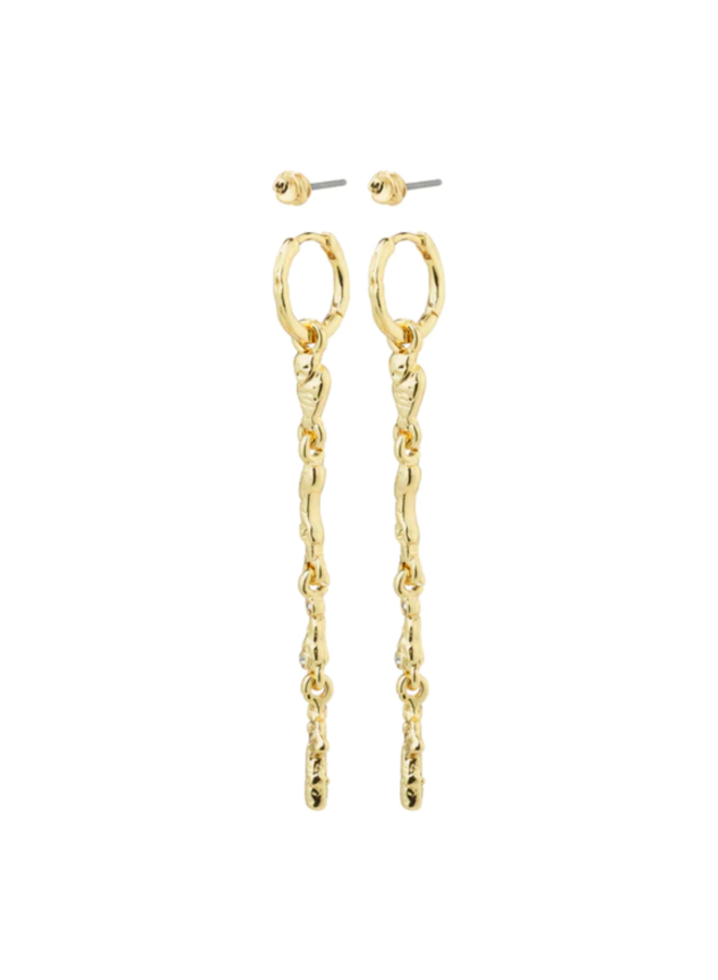 Pilgirm BREATHE recycled earrings 2-in-1 set gold-plated