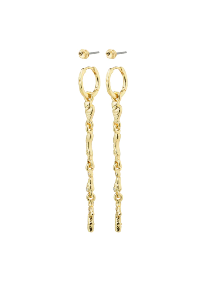 Pilgrim BREATHE recycled earrings 2-in-1 set gold-plated