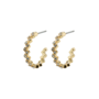 Pilgrim JOLENE recycled wavy crystal hoop earrings gold-plated