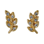 Pilgrim IMOGEN recycled crystal leaf earrings gold-plated
