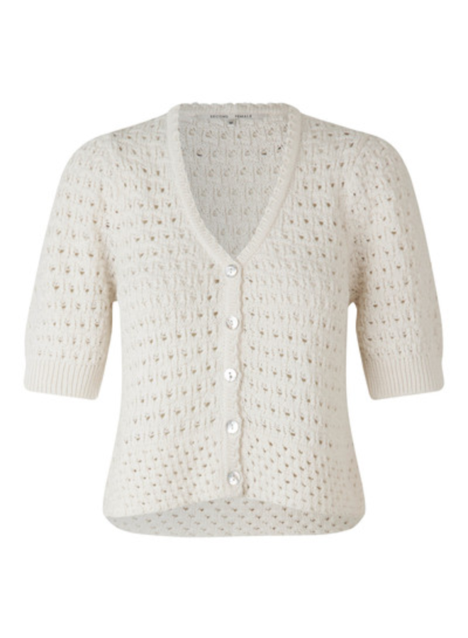 Second Female Turin Knit Cardigan Antique White