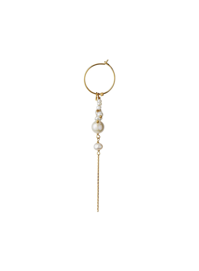 Stine A Heavenly Pearl Dream Hoop - White Pearls & Chain