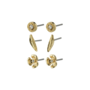 Pilgrim ECHO recycled earrings 3-in-1 set gold-plated