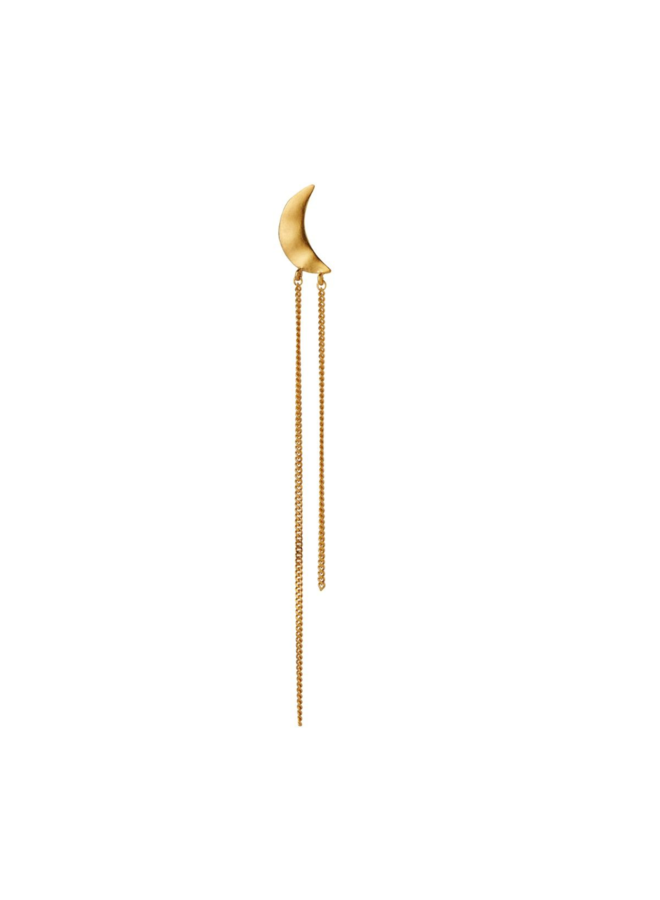 Stine A Bella Moon Earring with Long Chains - per stuk