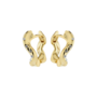 Pilgrim EVRA Recycled Organic Shaped Crystal Medium Hoops Gold Plated
