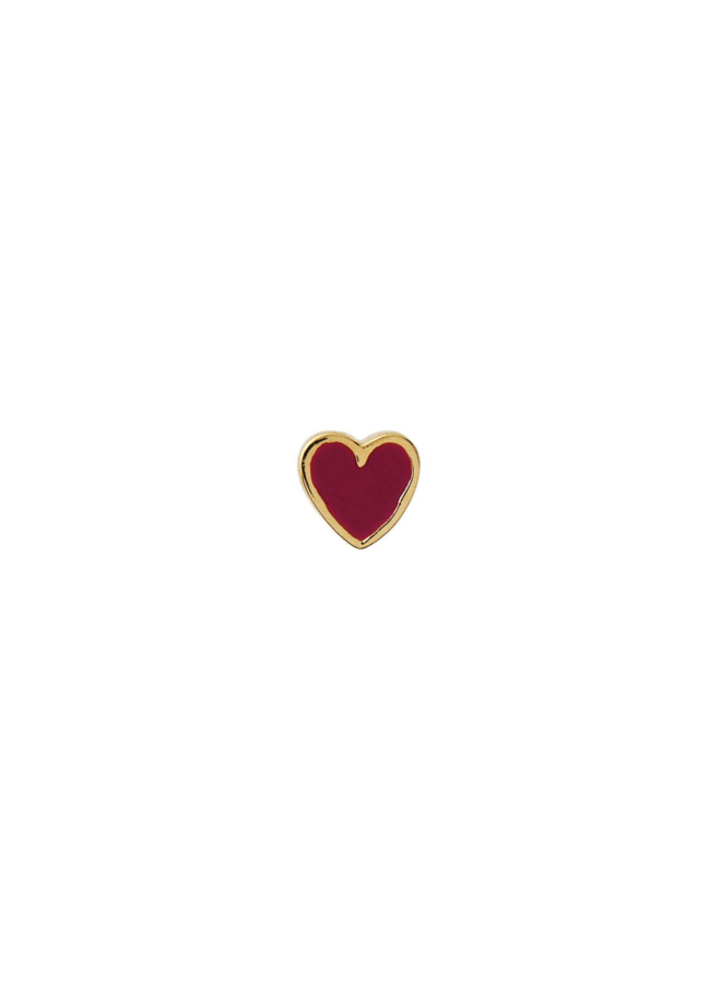 Stine A Petit Love Heart Burgundy Enamel - per stuk