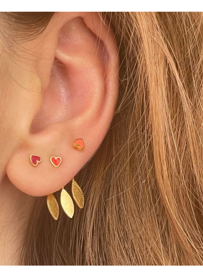 Stine A Petit Love Heart Burgundy Enamel - per stuk