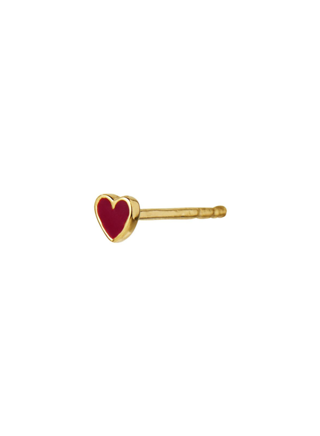 Stine A Petit Love Heart Burgundy Enamel - per stuk