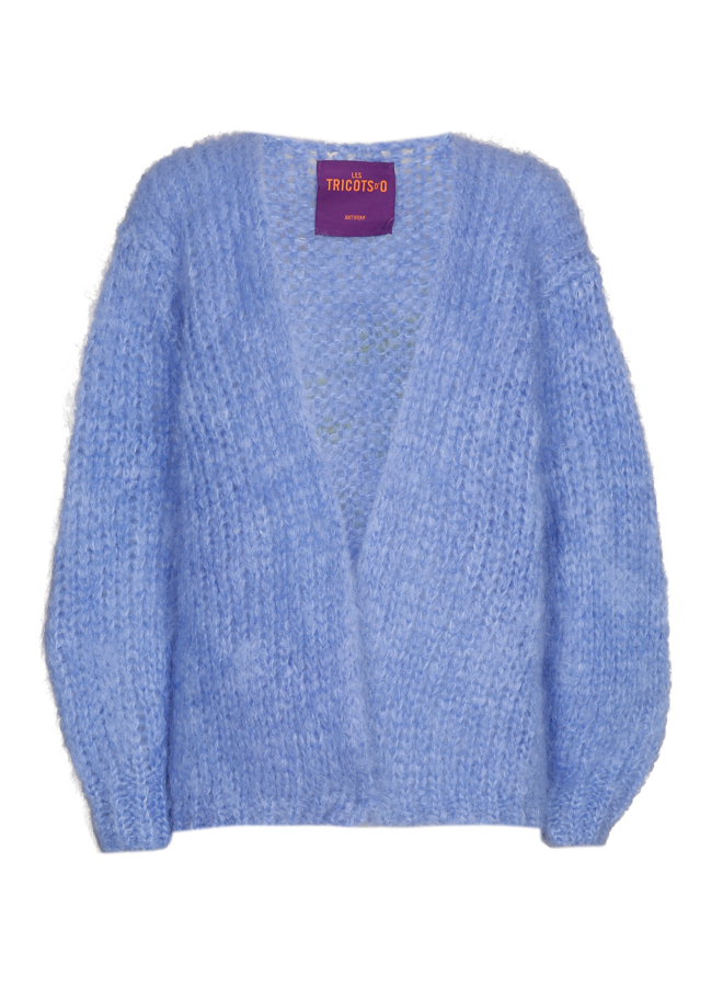 Les Tricots d'O Charlotte Mohair Cardigan - Jeans / Sage Palmtree Grafitti