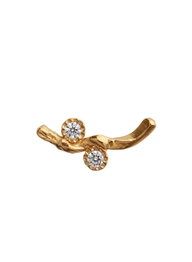 Stine A Flow Earring with Two Stones - per stuk