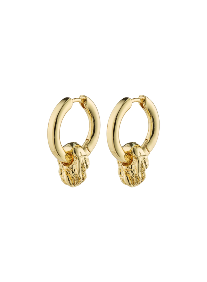 Pilgrim SUN recycled hoops gold-plated