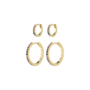 Pilgrim REIGN recycled hoops, 2-in-one set, gold-plated