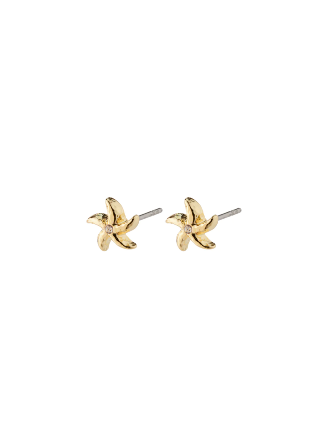 Pilgrim OAKLEY recycled starfish earrings gold-plated