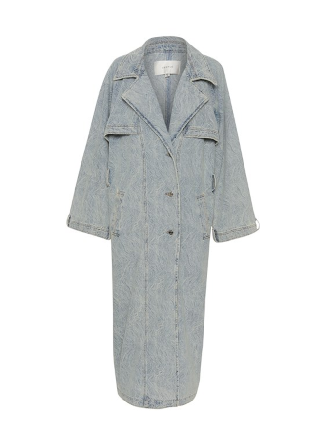 Gestuz GiannaGZ Trenchcoat Blue/White Marble