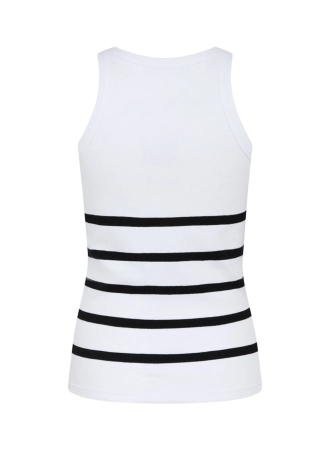 Bruuns Bazaar Katy Rib Tank Top White with Black Stripes