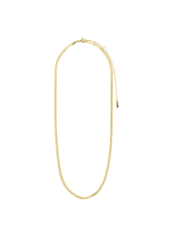 Pilgrim JOANNA recycled flat snake chain necklace gold-plated