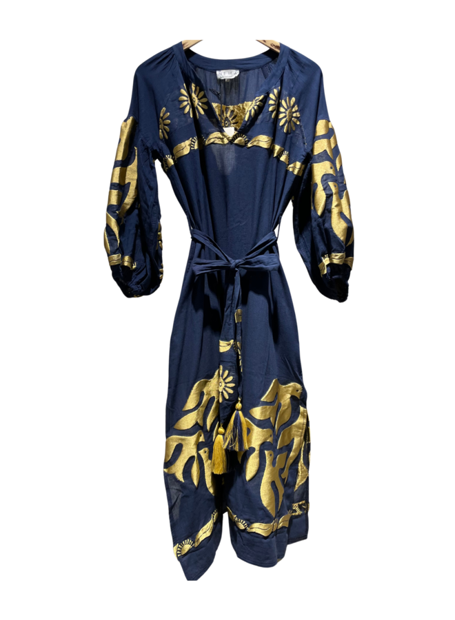 Nema Dress Blue Gold