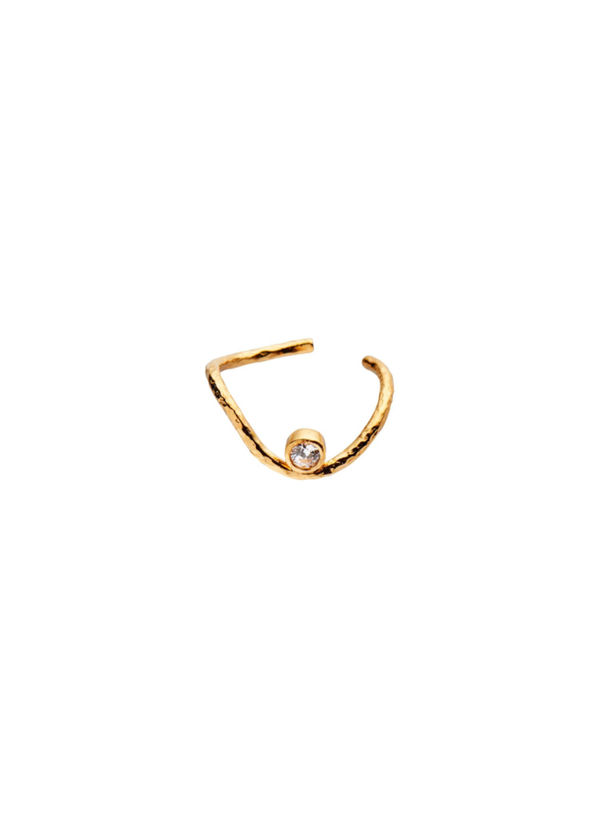 Stine A Wavy Ear Cuff with Stone