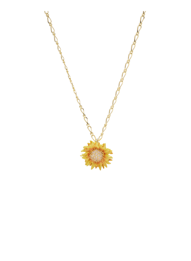 Les Néréides Sunflower Pendant Necklace 40+5cm