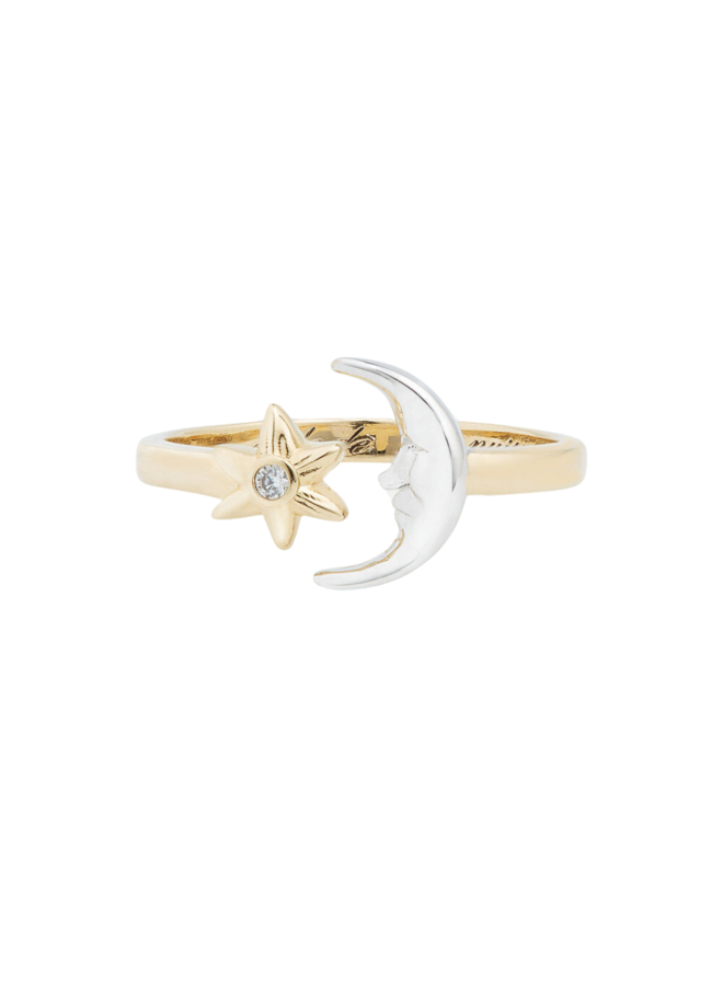 Les Néréides Moon and Star Adjustable Ring