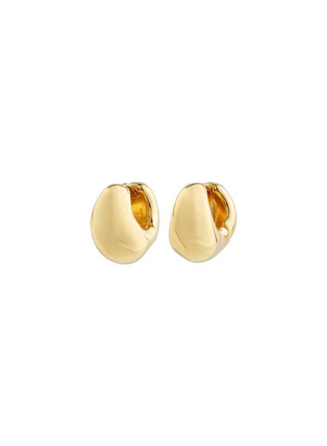 Pilgrim LIGHT recycled chunky earrings gold-plated
