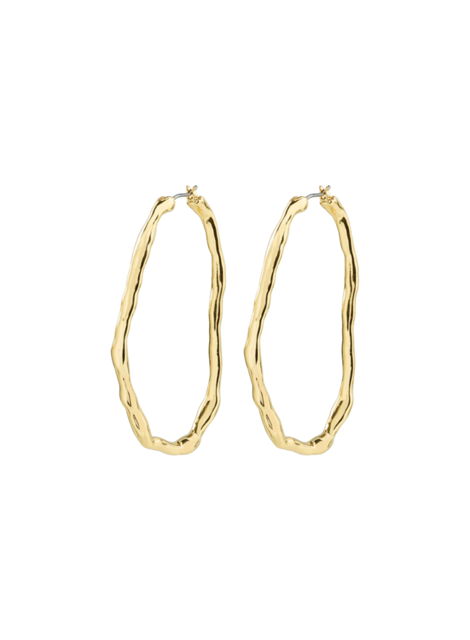 Pilgrim LIGHT recycled large hoops gold-plated